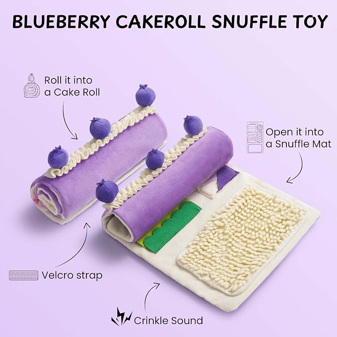 Blueberry Cake Snuffle Toy For Dogs And Puppies, Crinkle Hide-and-Seek Puzzle Enrichment Toy For Small And Medium Dogs — image 4
