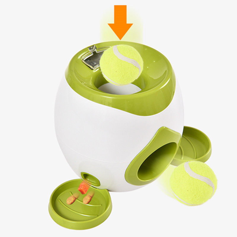 2 Balls Launcher Toy Training Dog Toy Slow Feeder Remote Puppy Pet Indoor Training Tennis Ball Feeder Machine — image 4