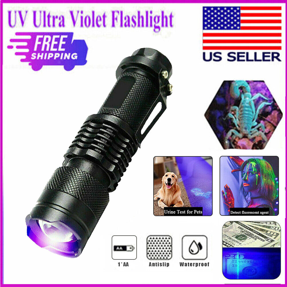 Lámpara UV Portátil de Flash de 395nm para Inspección, Detectar Manchas de Orina Canina y Escorpiones, Insectos y Falsificaciones
