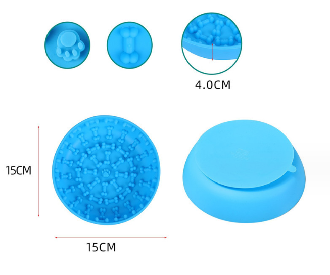 Pet slow feeding bowl Pet food utensils Cat and dog anti-choking slow feeding suction cup non-slip silicone slow feeding bowl — imagen 4