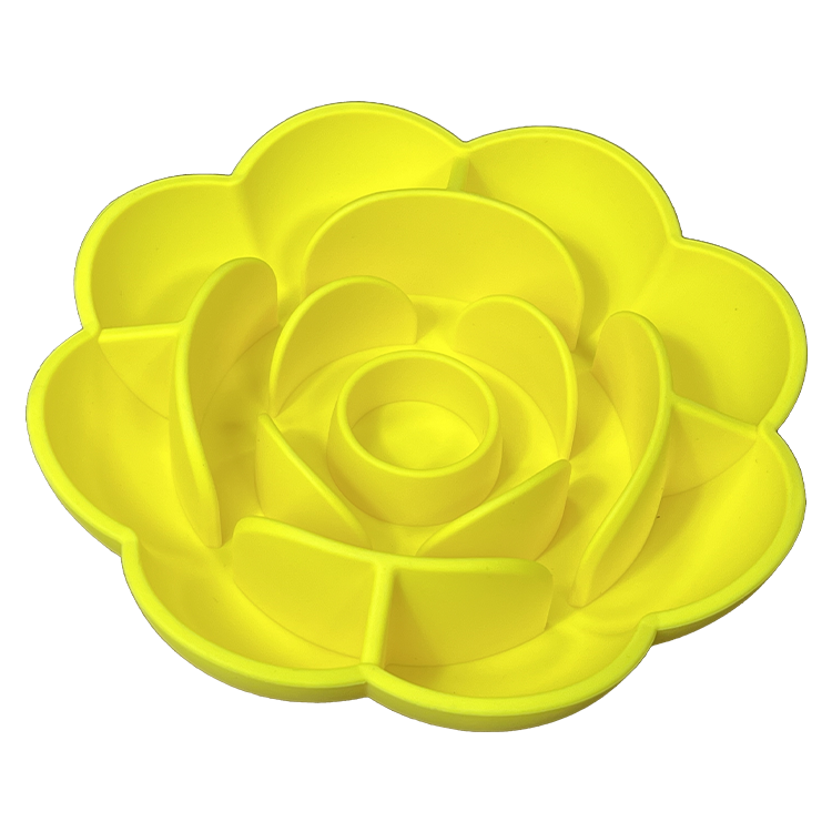 New Portable Dog Bowl Pet Feeder Licking Silicone Dog Bowl Slow Feeder Flower — image 7