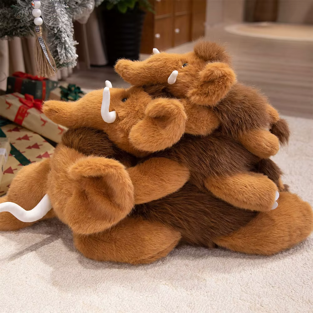 Wildlife Simulated Mammoth Plush Toy Stuffed Animal Mammut Dolls Fluffy Plushie Home Decor Gift for Christmas Birthday — image 3