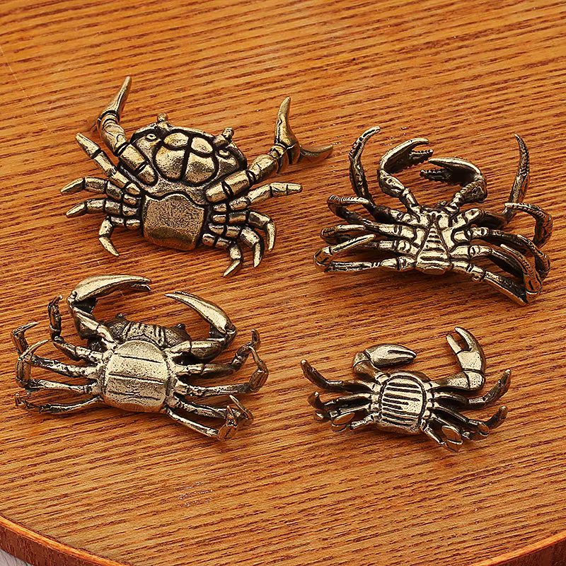 Crab Brass Figure Home Decor Ornaments, Tea Pets, Creative Crafts Collection — image 2