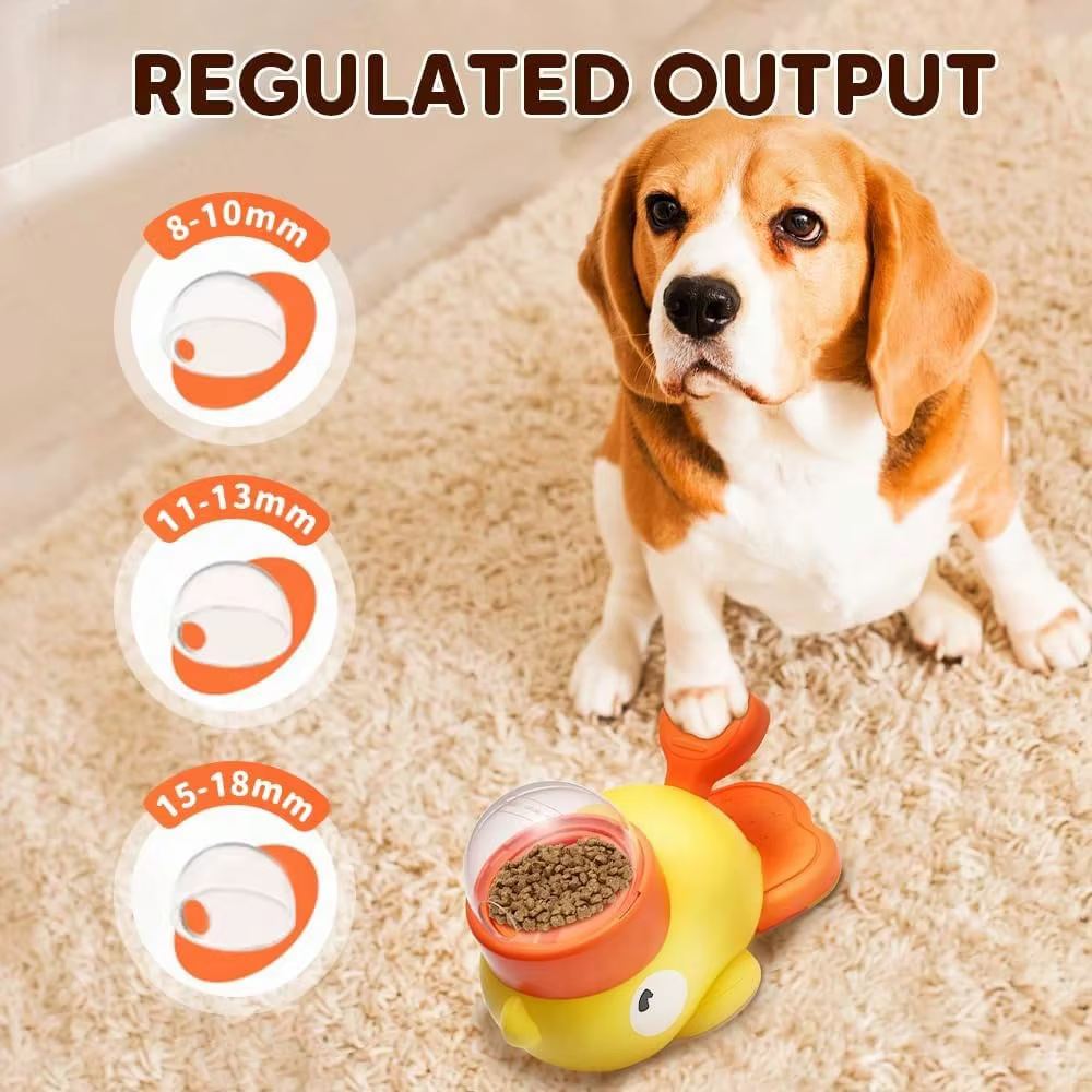 Bowls de Alimentación Lenta Interactivos 2 en 1 para Perros y Juguete Rompecabezas de Comida, Dispensador de Golosinas en Forma de Pato Bowl Antivoracidad para una Alimentación Saludable y Entrenamiento de Inteligencia (Amarillo) — imagen 6