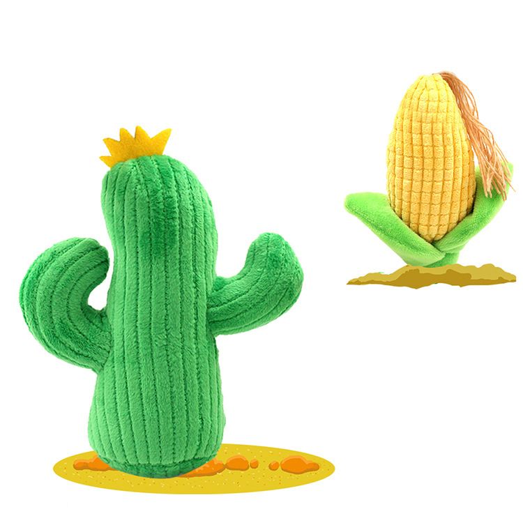 Juguete de peluche para perros con sonido BB creativo combinación cactus y arena resistente a mordeduras juguete para mascotas — imagen 3