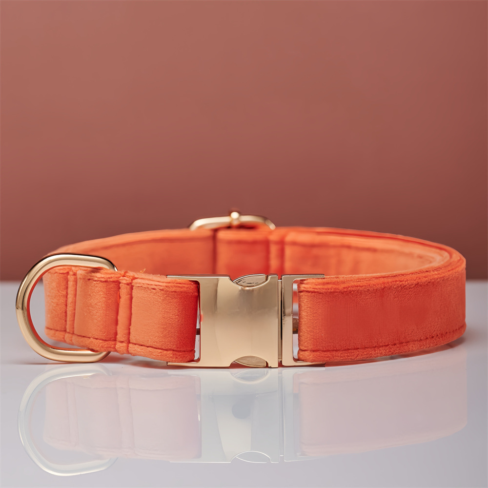 Conjunto de Cuerda y Collar de Tela de Algodón con Broche Metálico y Lazo Personalizable para Perros en Varios Colores — imagen 15
