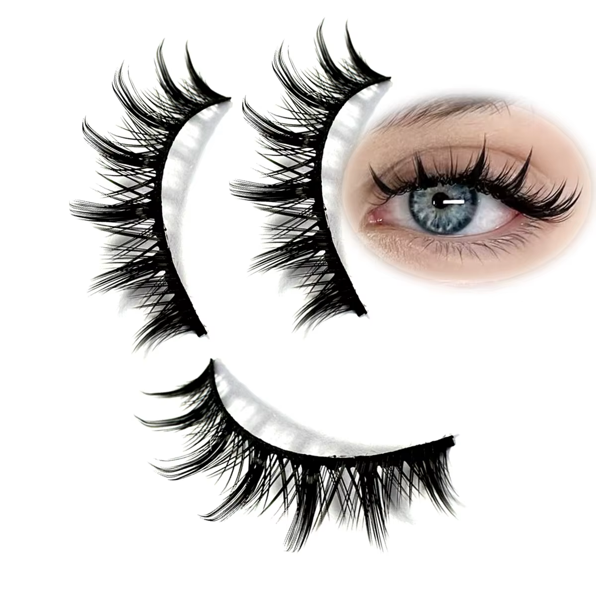 Pestañas 10 Pares – Mange Lashes 3D Cat Eye, Pestañas Faux Mink, Pestañas falsas naturales esponjosas, Herramientas de maquillaje Wispy — imagen 2
