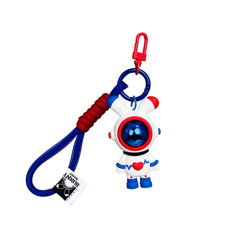 Cartoon Love Lightning Rabbit Key Chain Astronaut Personality Fashion Car Key Exquisite Pendant Student Bag Pendant — image 5