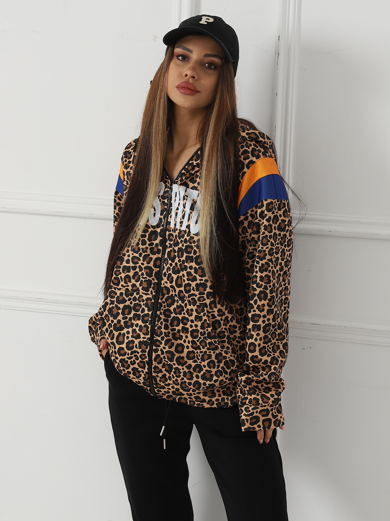 Sudadera de Cuello Largo con Estampado de Leopardo para Mujer — imagen 4