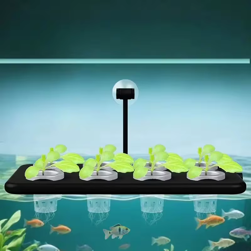 Kit de plantación hidropónica flotante para acuario, tablero de cultivo sin suelo con ventosa para montaje en pared, decoración verde para acuario — imagen 3