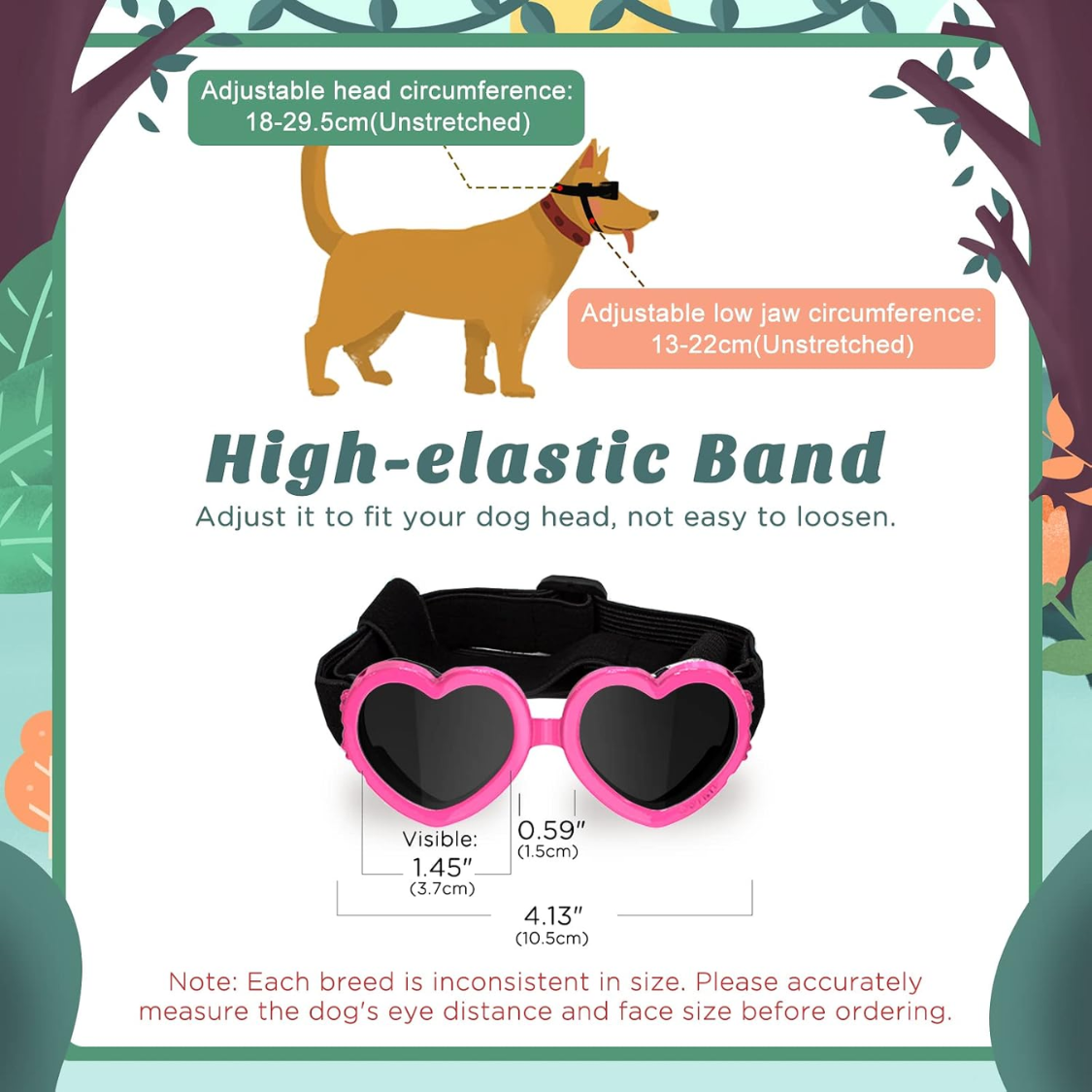 Gafas de Sol para Perros Pequeños Protección UV Corazón — imagen 4