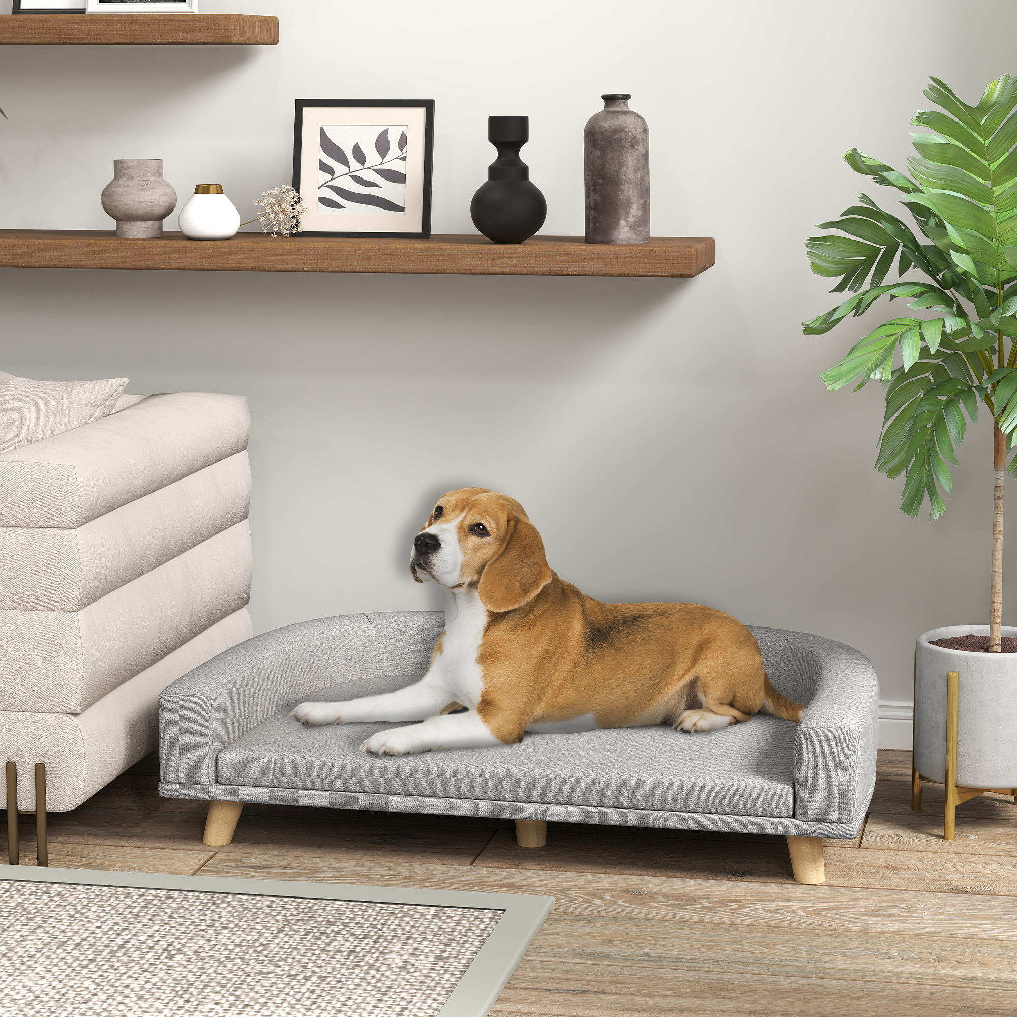 Sofá para Perros con Almohada Limpiable, Gris - Ideal para Perros Grandes y Gatos — imagen 1