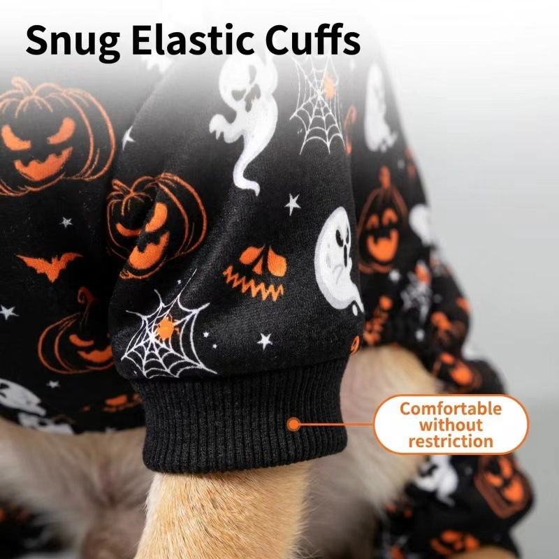 Halloween Pet Costume Pajamas Pumpkin Four-Legged Outfit Dog Clothes Halloween Clothes for Cats — image 3