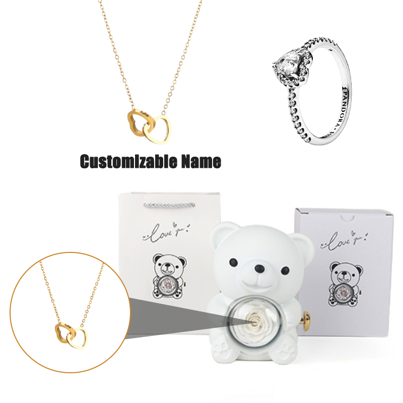 Caja de Regalo con Oso Teddy y Collar Personalizado para Mujer, Madre o Esposa — imagen 20
