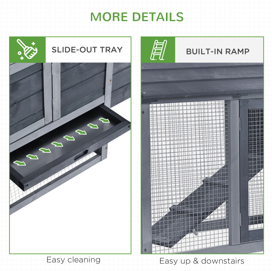 Kit de Galpón para Pollos 59 Exterior Madera Compacta Sólida Casa Aislada Ventilación Gris — imagen 8