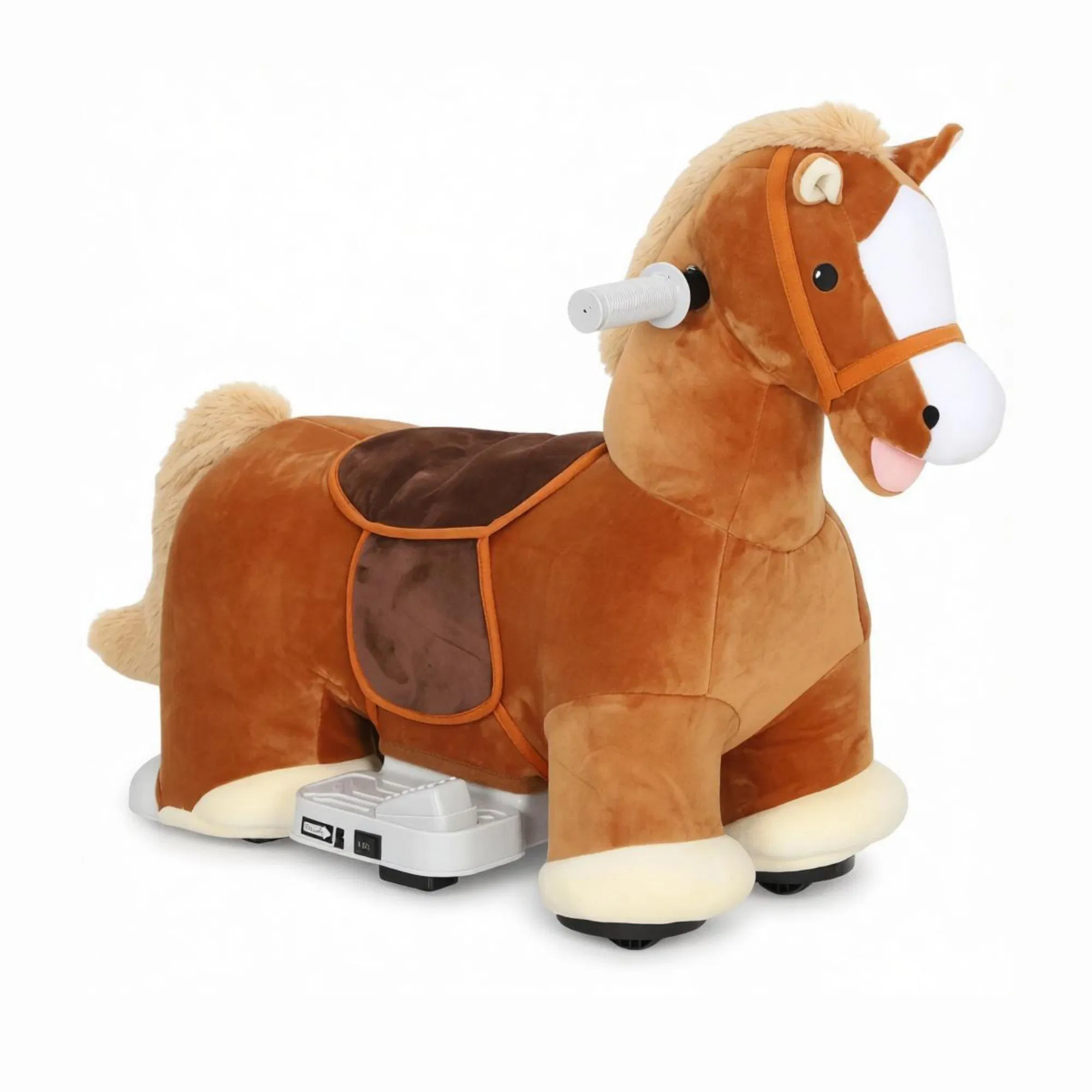 6V Battery Powered Kids Ride On Pony Electric Ride On Horse, with Bear Toy, Music, for 1.5-5 Years Old — image 3