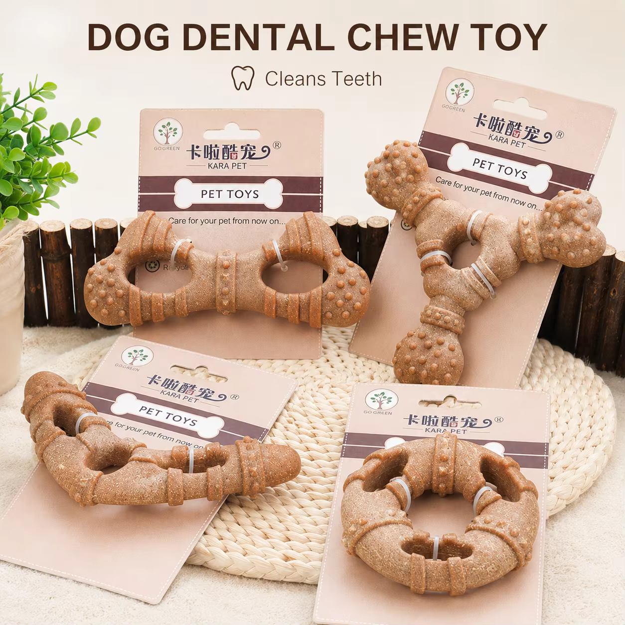 Dog Toy, Bone-Like Teething Stick, Durable, Tooth-Cleaning, Self-Entertaining and Boring, Small Dog-Shaped Pet Toy — image 1