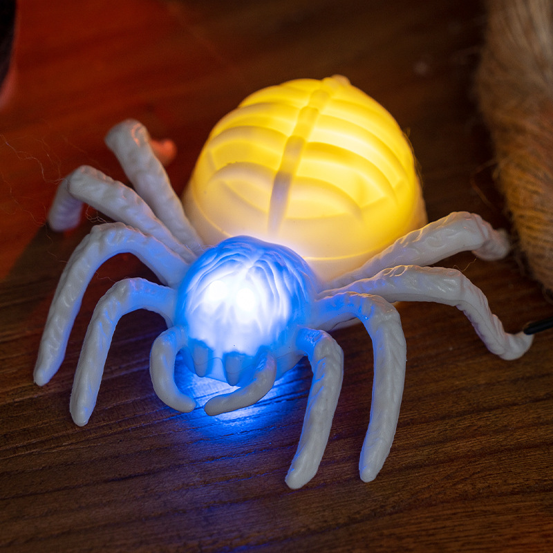 Halloween Decorative Glowing Eye Spider Lamp Party Decoration LED Dual-Color Night Light Candle Light — image 7