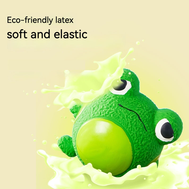 Latex teasing and frustrating frog yellow duck making sounds grinding teeth to relieve boredom — imagen 3