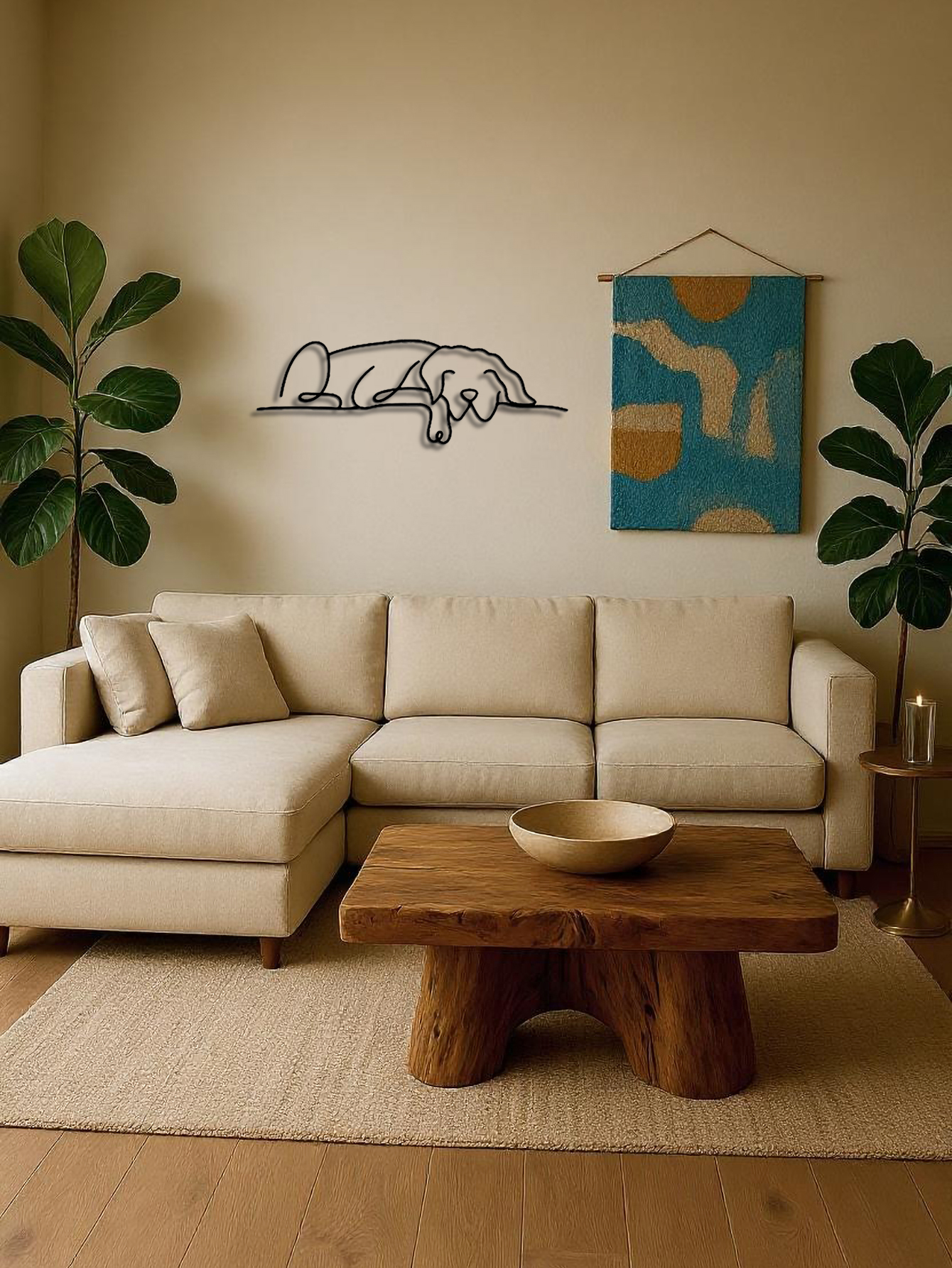 Arte de Muro Metálico Minimalista con Perro, Decoración Gótica y Bohemia para Salón, Dormitorio — imagen 4