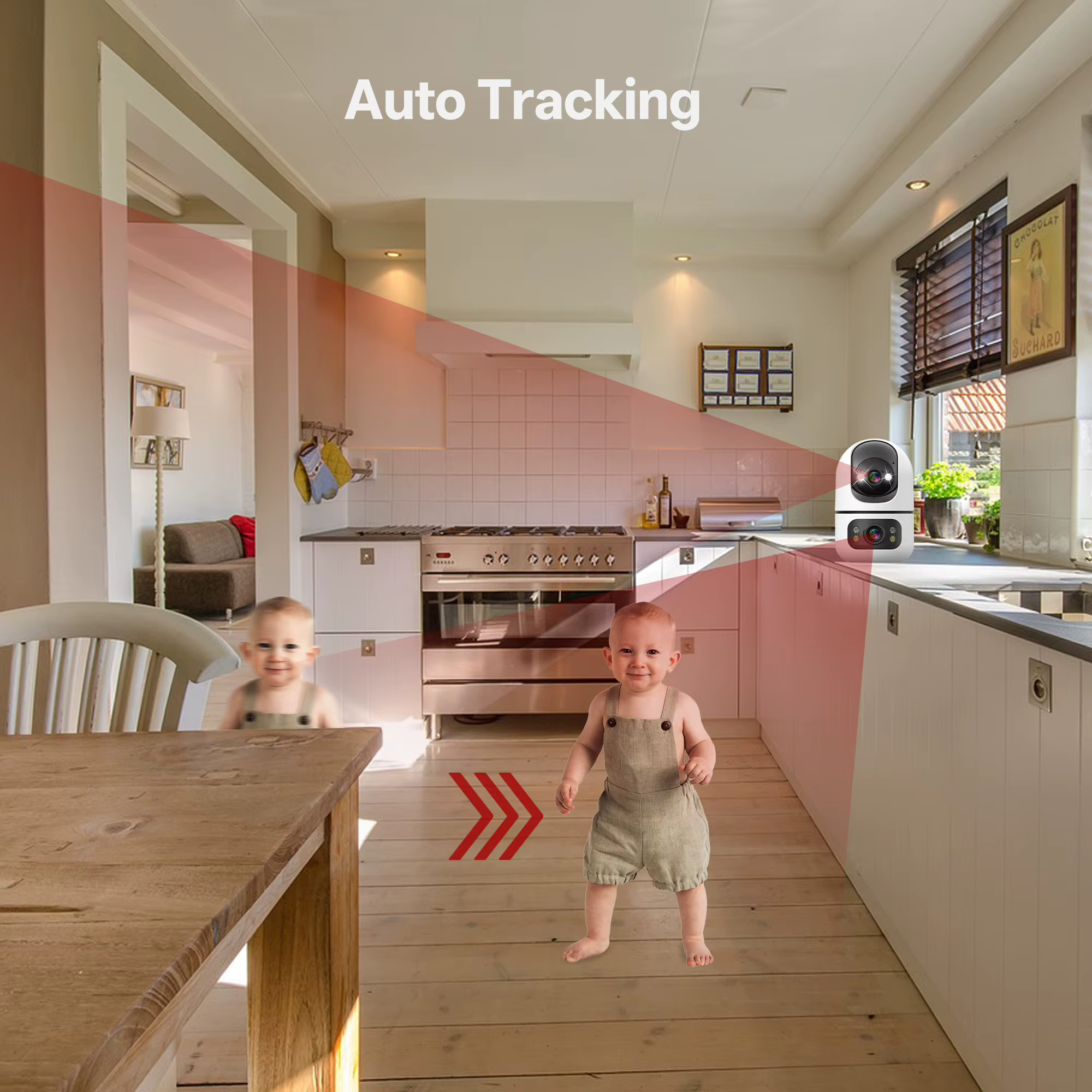 Tuya 5G WiFi Dual Lens Camera Indoor 4K 8MP Home Pet Camera Auto Tracking Baby Monitor Color Night Vision Security Surveillance — image 4