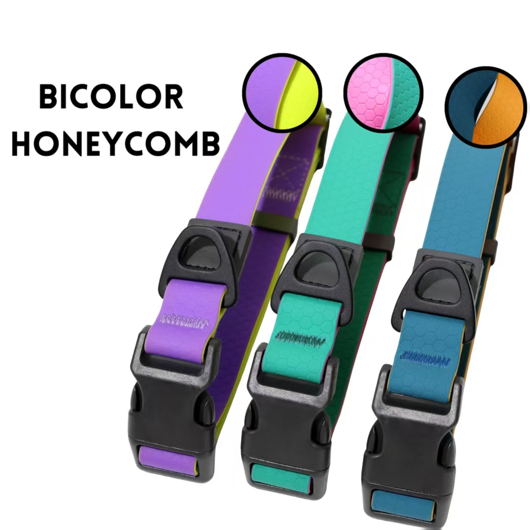 Set de Guía para Mascotas con Superficie Embossada en Miel y Dos Colores: Elegancia y Seguridad — imagen 4