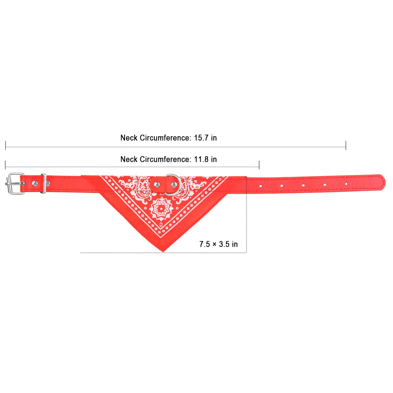 Adjustable Bandana Leather Pet Collar Triangle Scarf — image 6