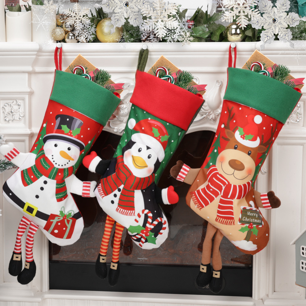 Christmas Decoration Large Santa Claus Elk Snowman Penguin Gift Bag Christmas Pendant Supplies — image 1