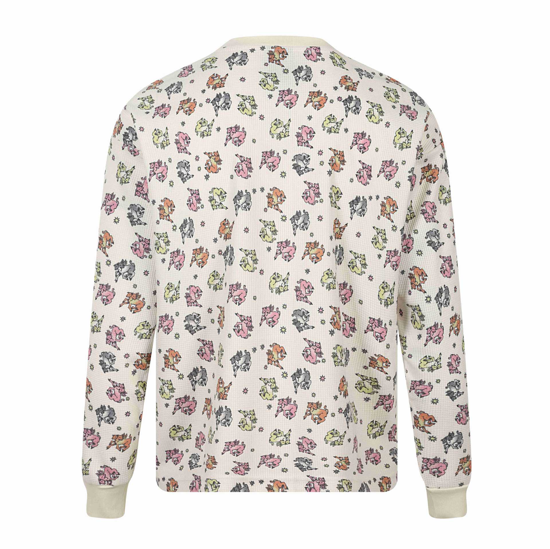 All-over Print Double-Headed Devil Sheep Star Pattern Round Neck Long Sleeve T-Shirt — image 5