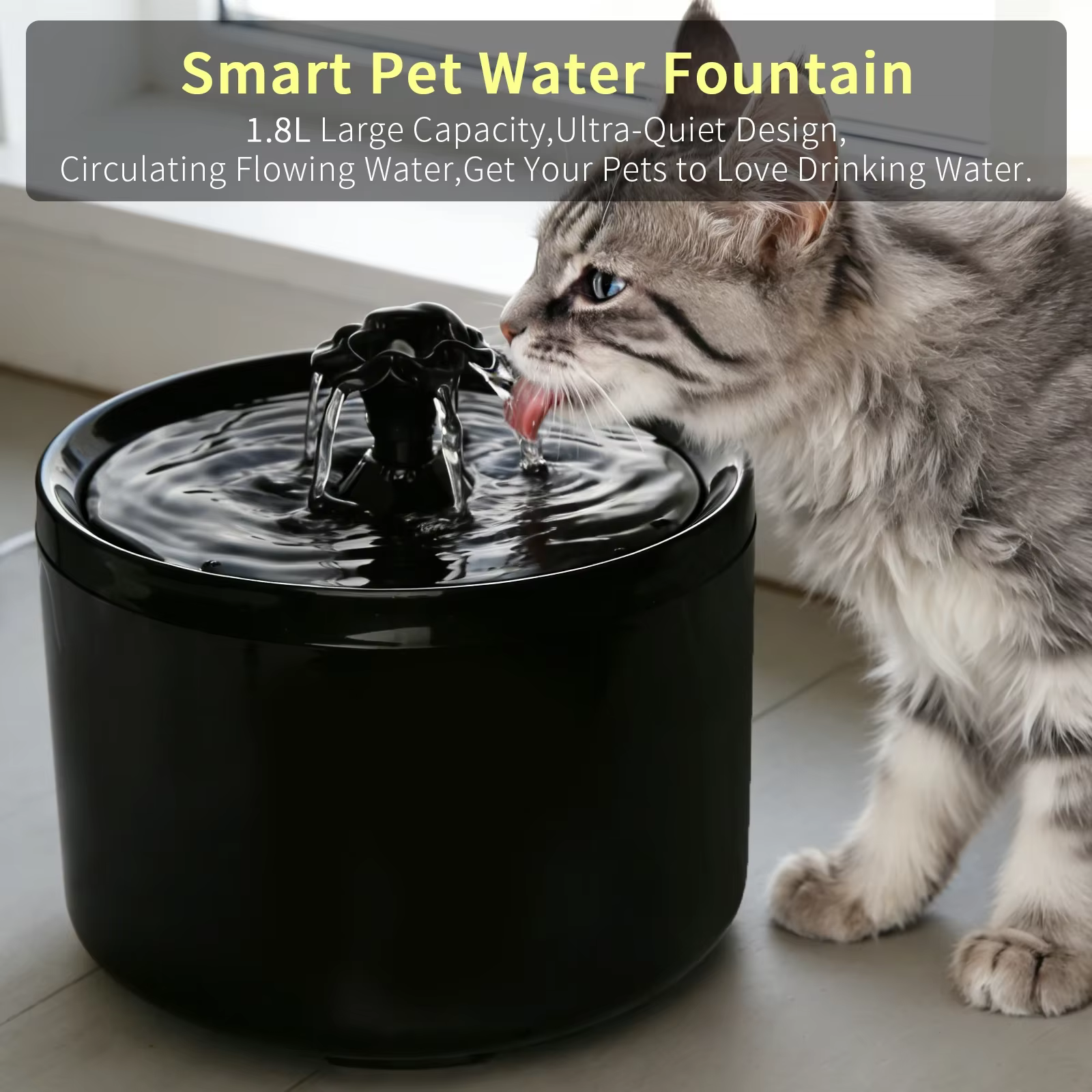 Fuentes de agua para gatos: fuente automática con circulación y filtrado silencioso — imagen 1