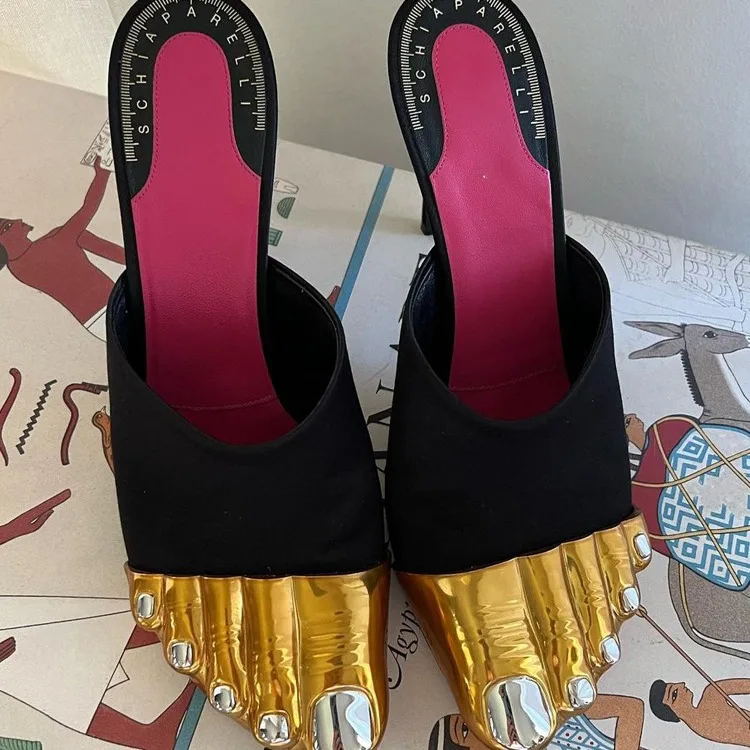 Sandalias Mujer de Media Punta con Material Mezclado, Altas y Versátiles para Uso Exterior — imagen 4