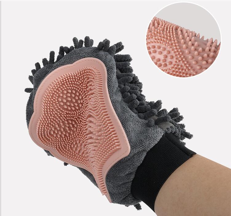 Pet shower gloves, dog double-sided cleaning, massage, shower brush, cat grooming, massage brush, pet supplies — image 2