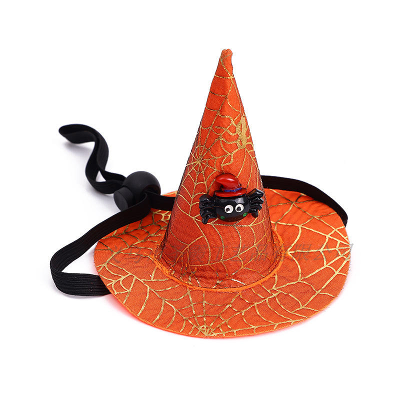 Halloween Spider Web Witch Hat Elastic Hair with Pet Supplies Dog Cat Pumpkin Bat Hat Hair Accessories — image 8