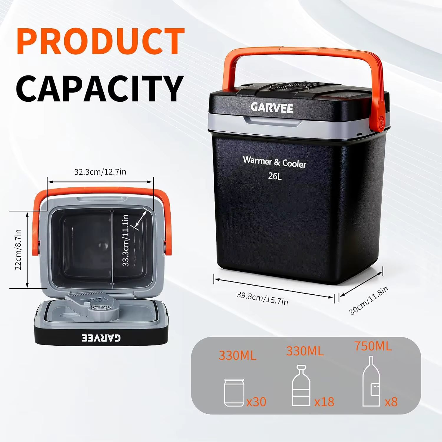 Portable Car Cooler & Warmer, 12V Electric Refrigerator with AC/DC Power — imagen 2
