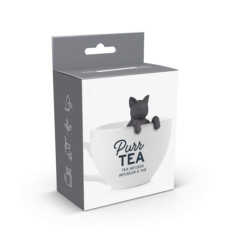 Infusor de Té para Gatos en Silicone Reutilizable - Figura de Gato con Cepillo de Hojas y Especias — imagen 3
