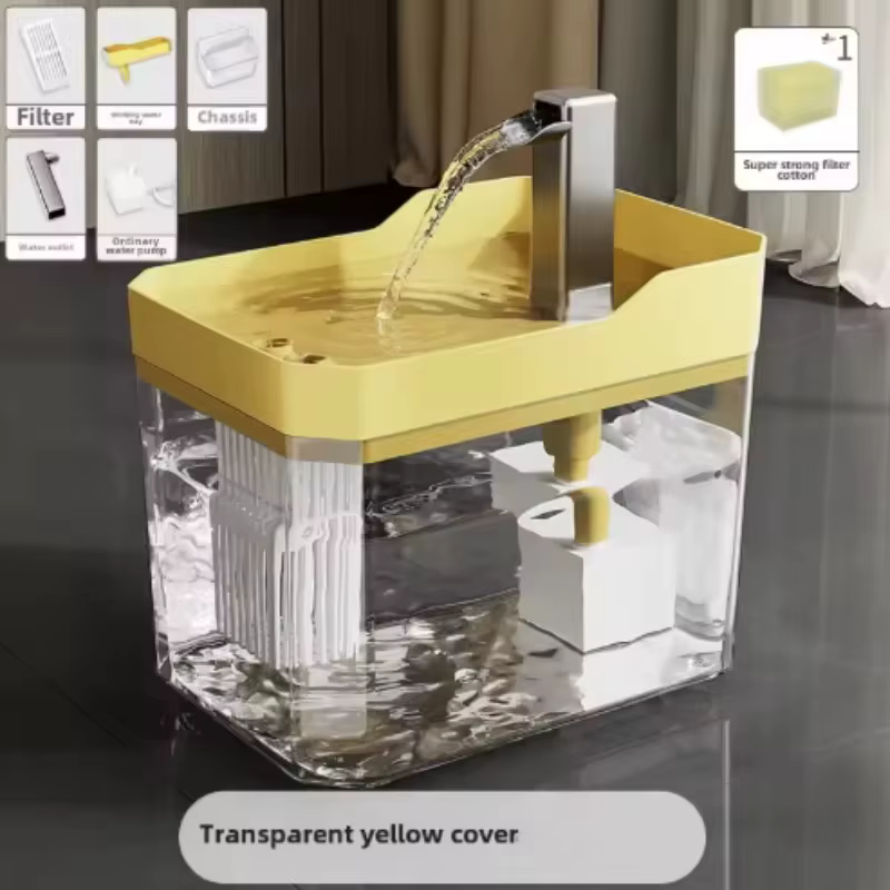 Transparent Pet Water Fountain for Cats with Self-Cleaning Filter, Circulating Pump, and Overheat Safety Features — image 6
