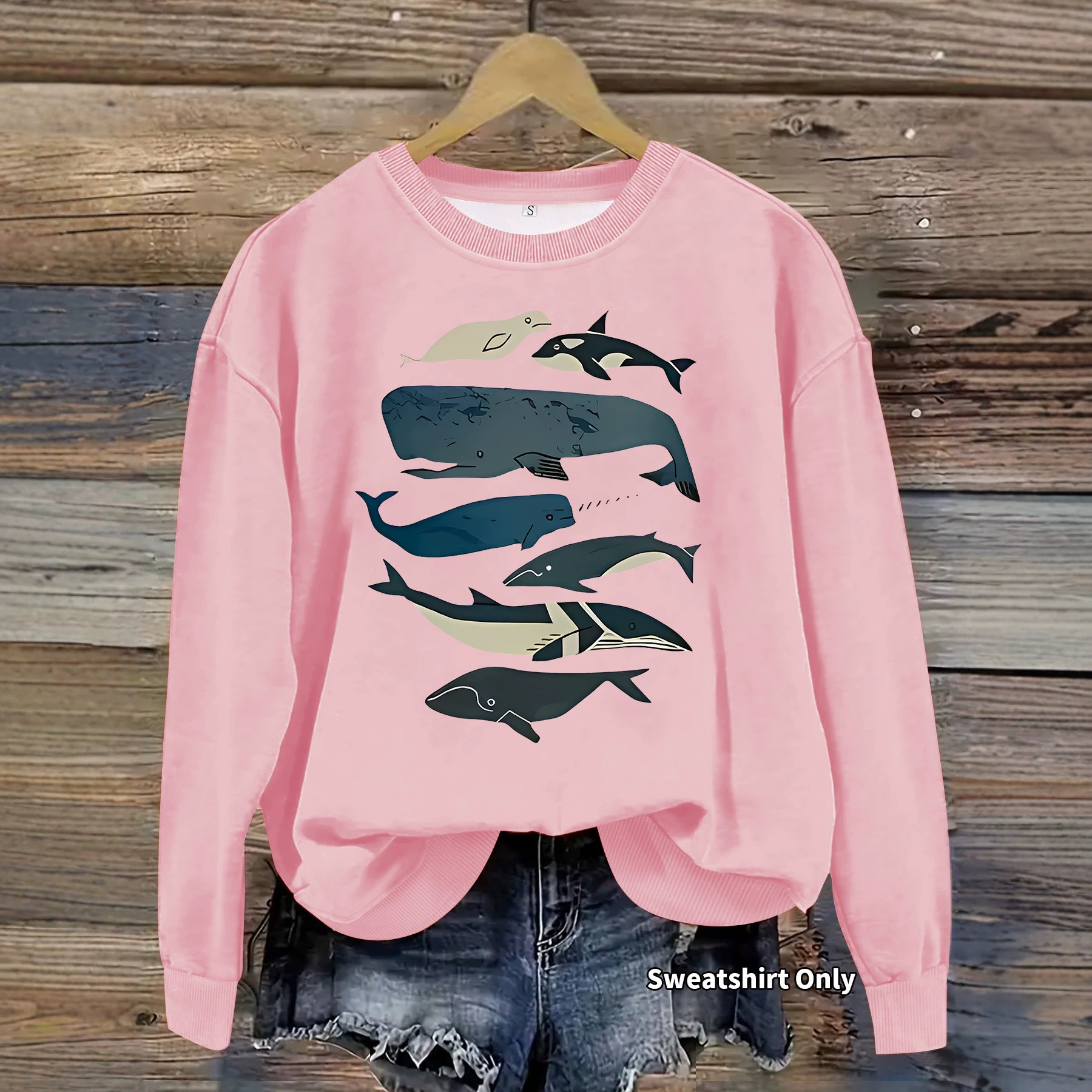 Fish print loose women's hoodie — image 5
