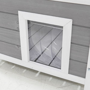 Cat House Waterproof Feral Kitty Shelter Outdoor Indoor Rabbit Hutch For Bunnies, Cats, Dogs And Other Small Animals, Asphalt Roof — image 2