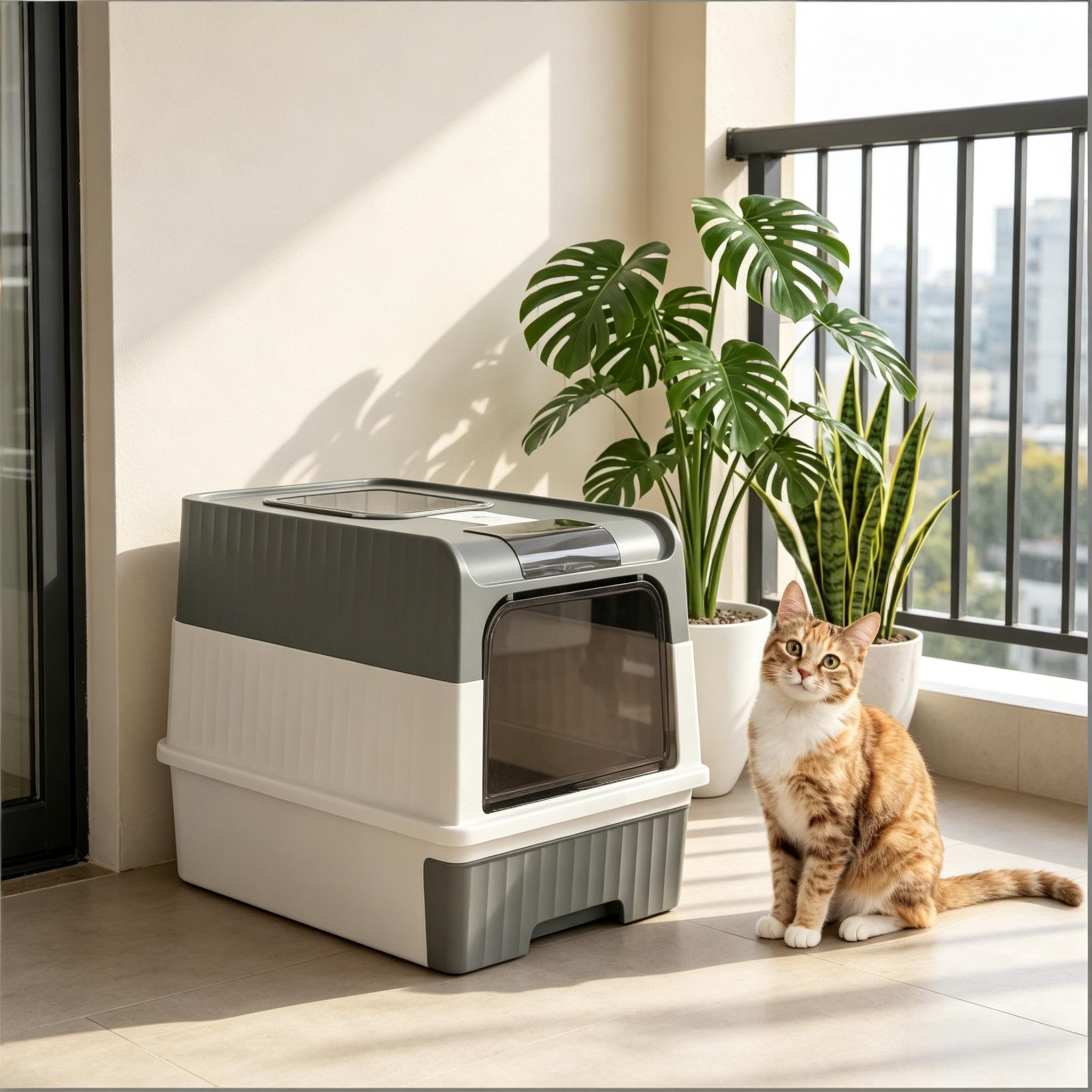 Compact Cat Litter Box, Fully Enclosed Litter Box, Pet Litter Box — image 9