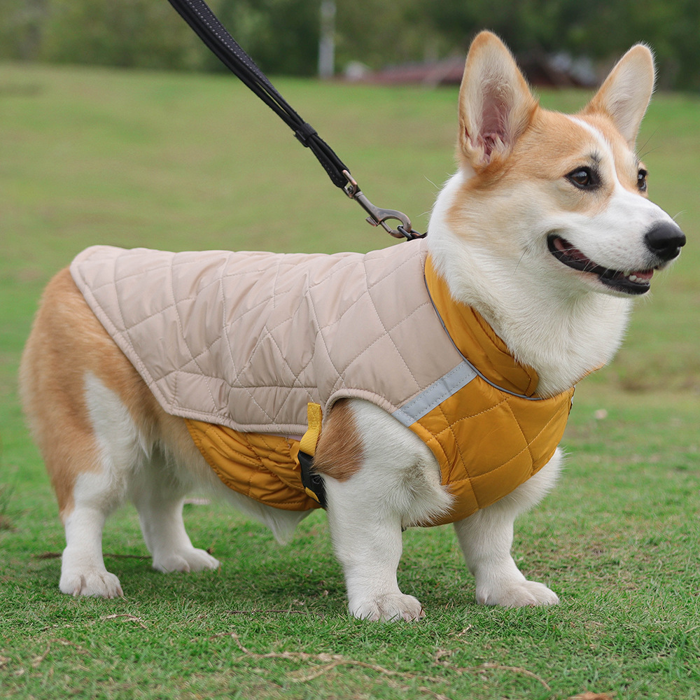 Warm reflective dog clothing, thickened cotton vest, dog cotton coat, pet clothing — image 1