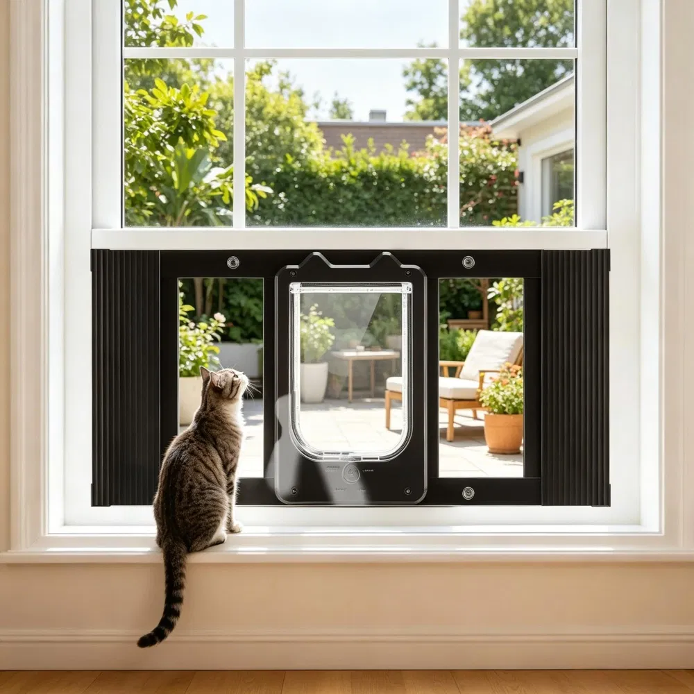 Cat Door for Window with Adjustable Length for Indoor — imagen 3