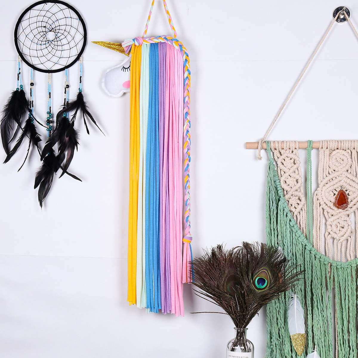 Unicorn Dream Catcher Cloth Strip Cartoon Pendant Children's Room Wall Decoration Hanging — image 2