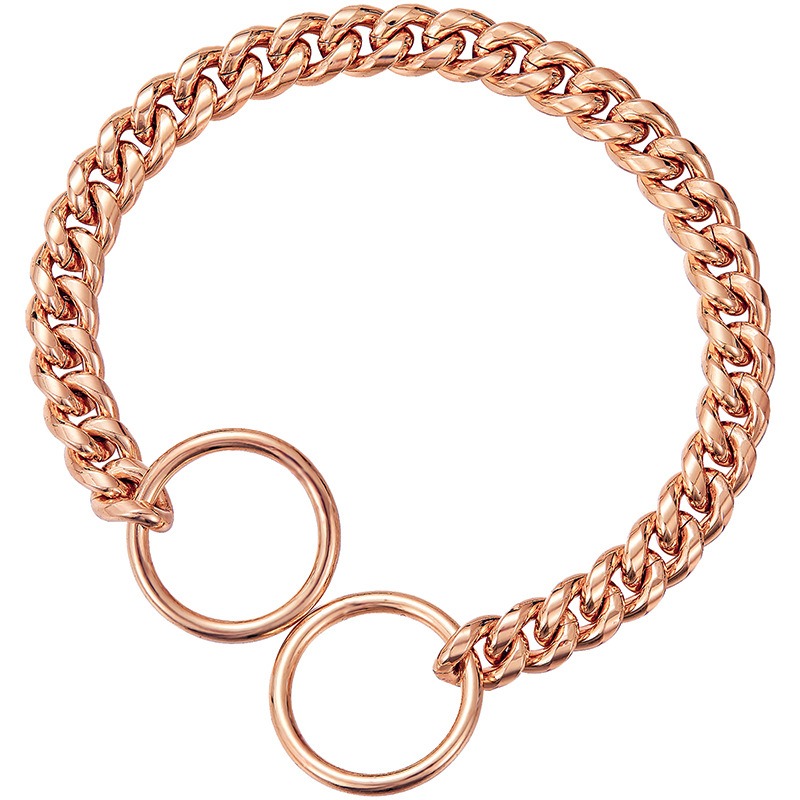 Gold Stainless Steel Dog Necklace P-Chain Titanium Steel Collar — image 3