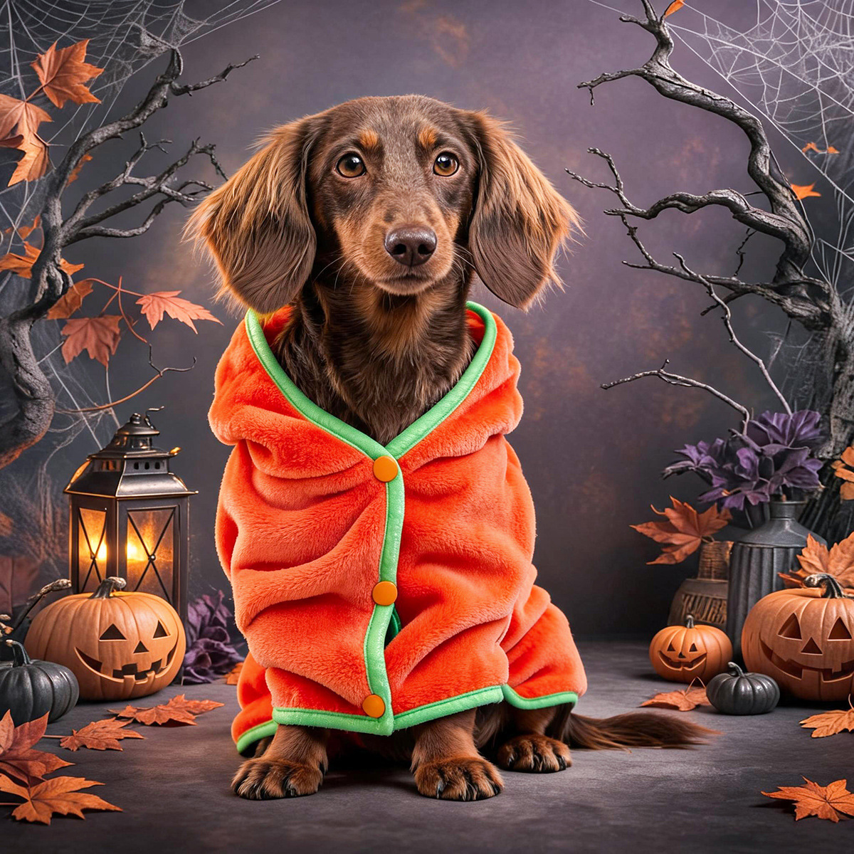 Halloween Pet Bath Towel Dog Cat Pumpkin Costume Robe Pet Supplies for Small Dogs — image 3
