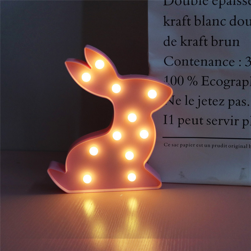 INS Creative Cute Rabbit Animal Modeling Light Children's Room Atmosphere Decoration Fun Night Light Shooting Props — image 7