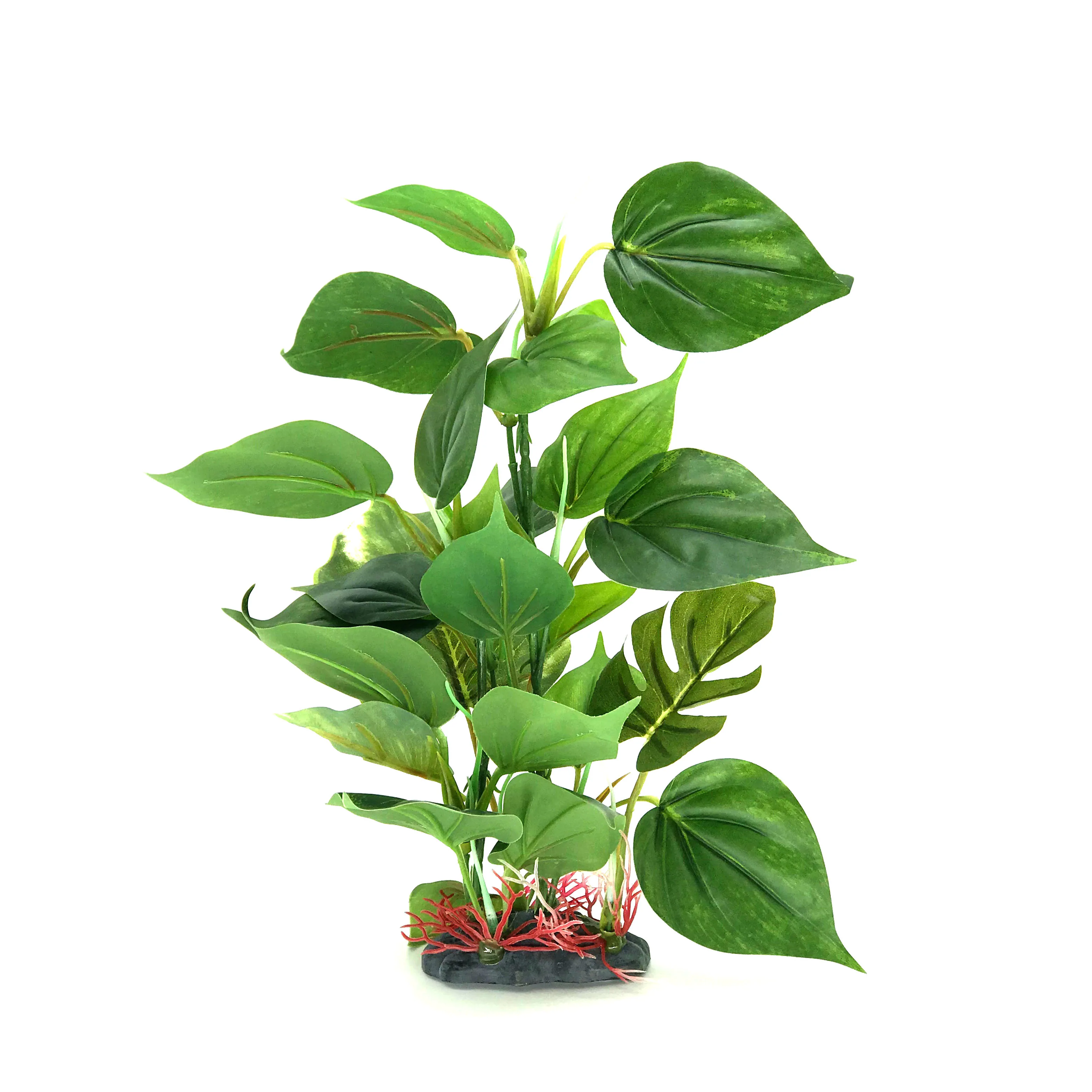 Planta Acuática Artificial de Plástico para Decoración de Acuario, Hojas Verdes Grandes, Planta Subacuática Decorativa para Pecera — imagen 1