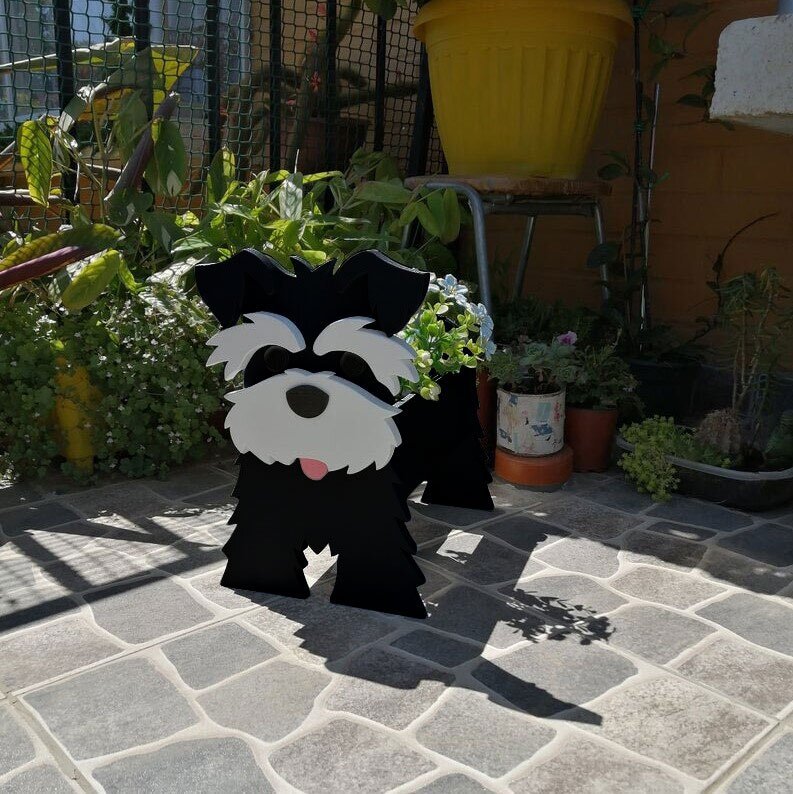 New Supply Garden Art Decoration Dog Flower Pot Planter Cat Stand Flower Pot — image 1