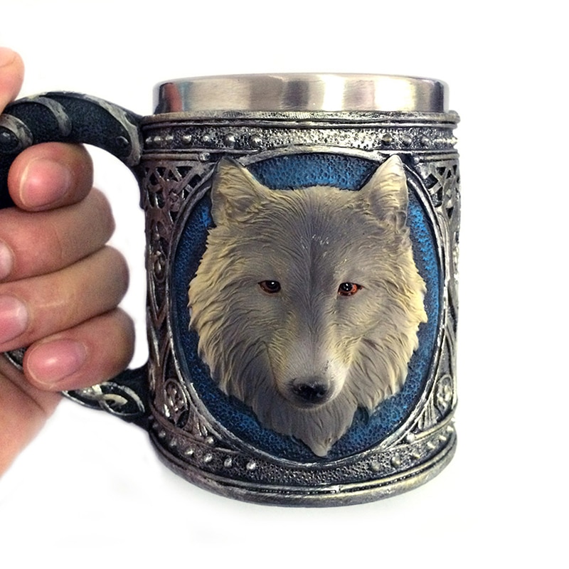 3D Wolf Mug Cartoon Animal Lone Wolf King Drinking Cup Tea Beer Coffee Mug Gift — image 2