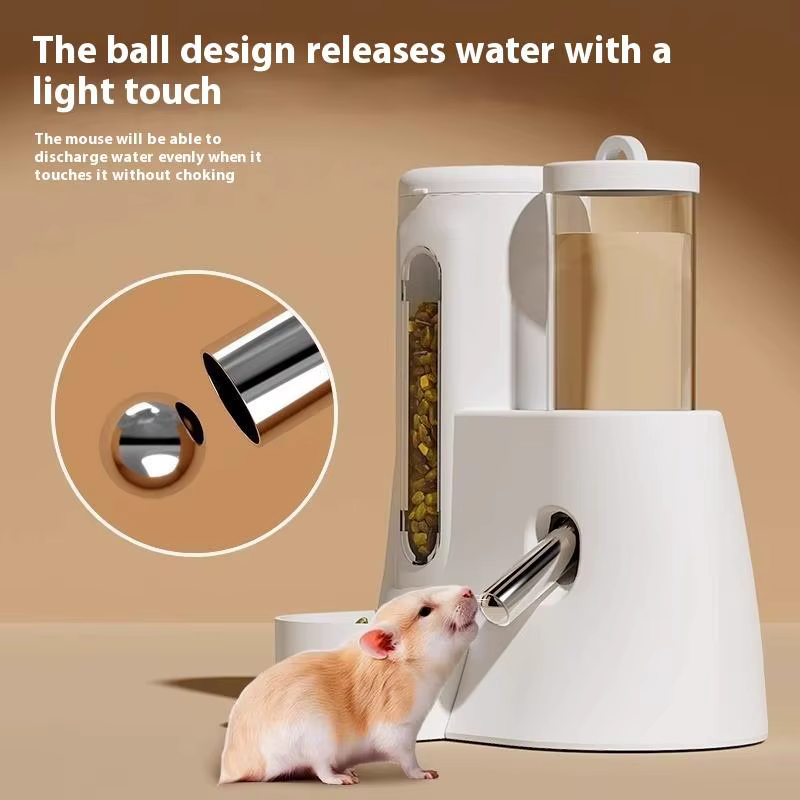 Leak Proof Food Feeding Supplies 2 In1 Hamster Feeder And Waterer Large Capacity Leakproof Automatic Feeder Food Water Dispenser — image 5