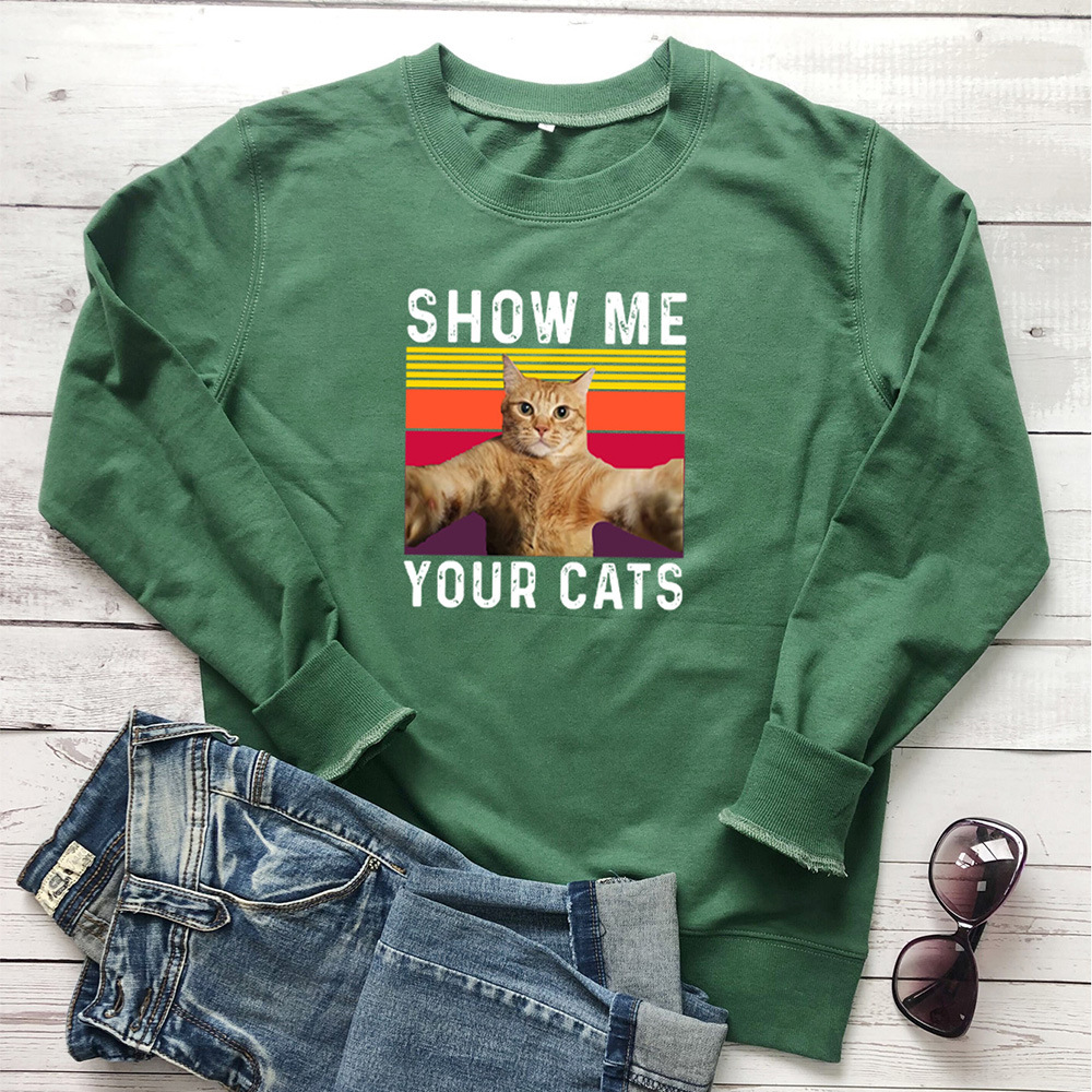 Show Me Your Cats letter printed hoodie — image 1
